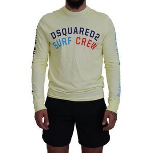 Dsquared² Yellow Colorful Print Long Sleeves Top Men's T-shirt